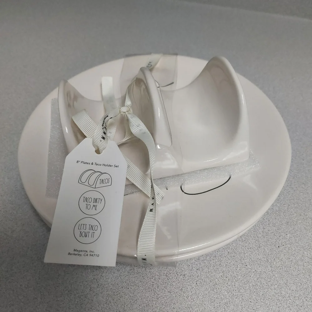 NEW Rae Dunn Taco Holders and Plates - Picture 3 of 4
